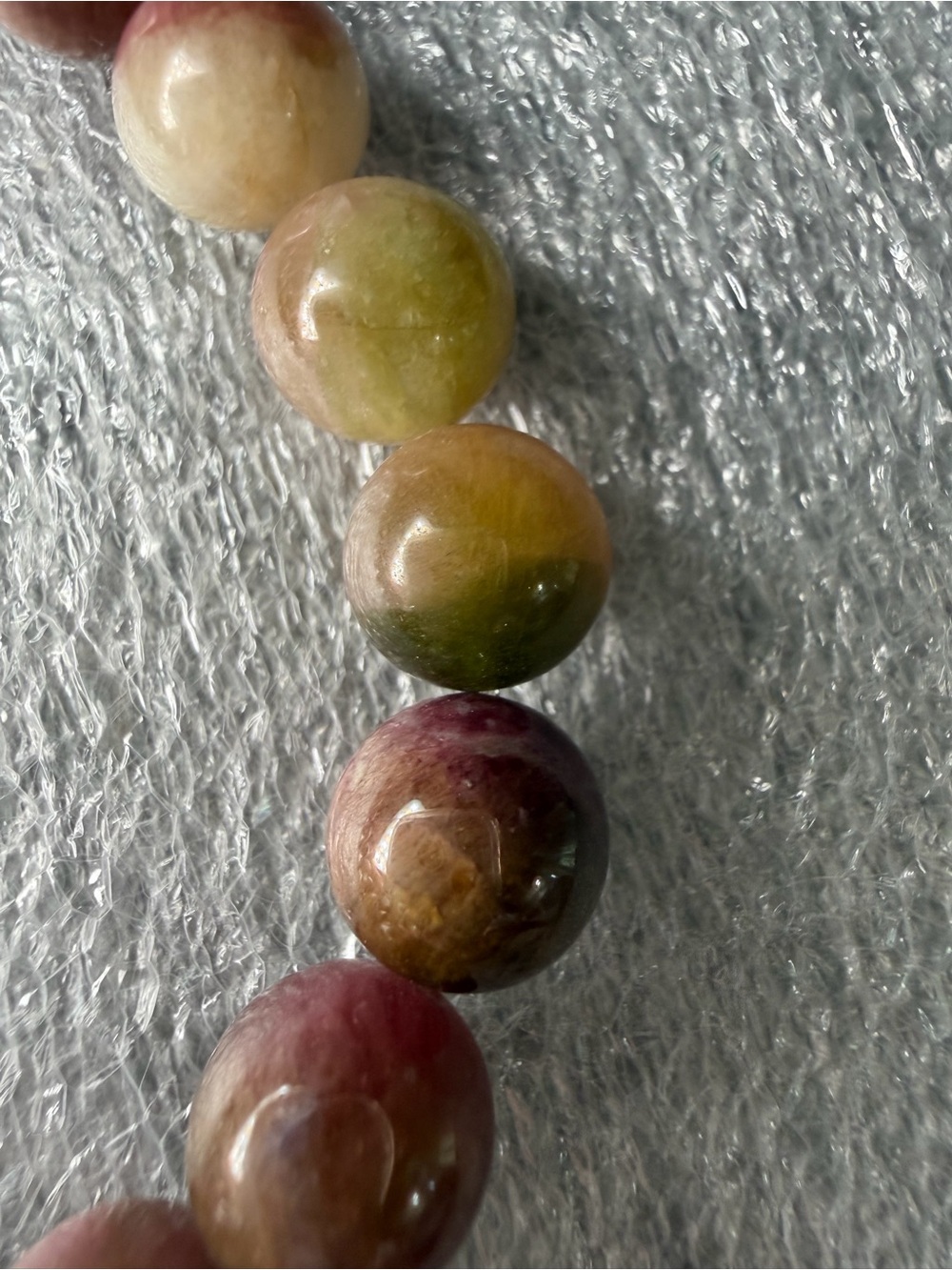 Gorgeous 10MM Multicolor Watermelon Tourmaline Natural Crystal Bracelet - Picture 5 of 6